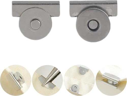 10 Paar nahtlose Metall-Magnetschnallen, kein Nähen erforderlich, Taschenclip Geldbörsenverschluss, magnetische Druckknöpfe für Handtaschen und Kleidung, Magnetknöpfe für Kleidung und Taschen (Grau) 10 Paar nahtlose Metall-Magnetschnallen, kein Nähen erforderlich, Taschenclip Geldbörsenverschluss, magnetische Druckknöpfe für Handtaschen und Kleidung, Magnetknöpfe für Kleidung und Taschen (Grau) von Hikaka