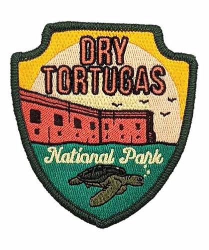 Hike and Draw Dry Tortugas National Park Aufnäher zum Aufbügeln, Blau, 8,9 cm H x 8,9 cm B von Hike and Draw