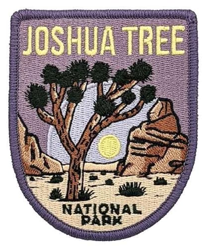 Hike and Draw Joshua Tree National Park Aufnäher zum Aufbügeln, Pink Hellgrün, 9,9 cm H x 7,1 cm B von Hike and Draw