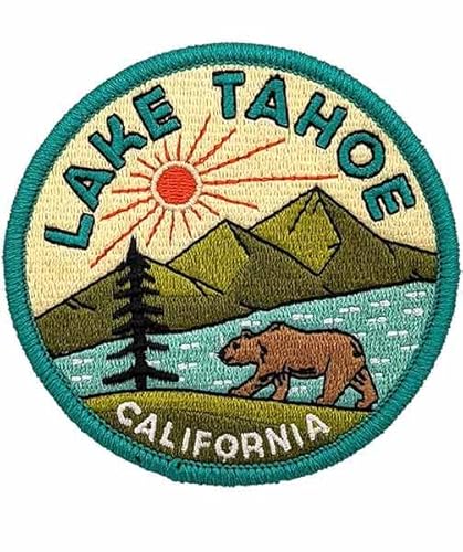 Hike and Draw Lake Tahoe Aufnäher zum Aufbügeln, 7,6 cm H x 7,6 cm B, Grün von Hike and Draw