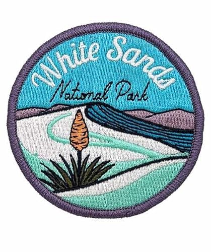 Hike and Draw White Sands National Park Aufnäher zum Aufbügeln, 7,6 x 7,6 cm (H x B) von Hike and Draw