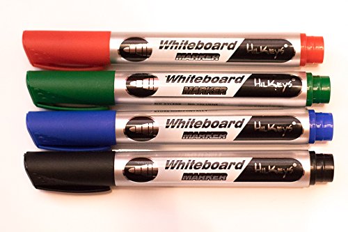 Whiteboard Marker Board-/Flipchart Marker Whiteboard Stifte Set Zubehör schwarz rot grün blau HilKeys 8 Stifte in schwarz von HilKeys