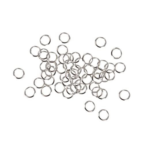 Hilai 50 Stück Geteilte Ringe, kleine Schlüsselringe Schüttlerschlüsselkettenringe für Schlüsselorganisationen DIY Crafts Keyrings 9mm Ringe von Hilai