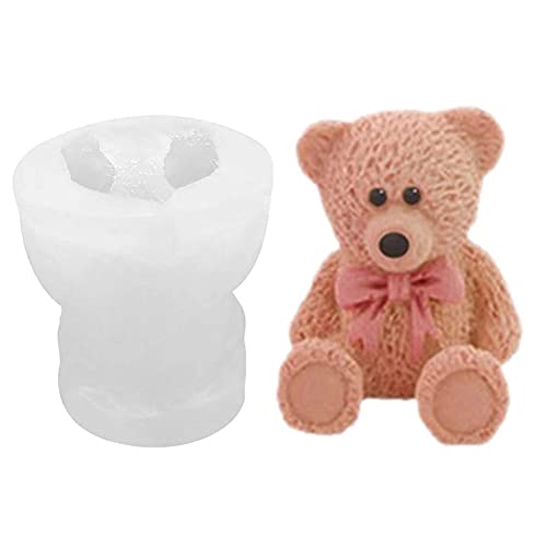 Candle silikonform, 3D Teddybär Form Silikon Kerze Seifenherstellung Form, Bär Kerzenform Baby Bär Silikon Wiederverwendbare Tierform Kuchenform Für Süßigkeiten Schokolade von Hilai