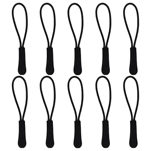 Reißverschluss Anhänger zum Einfädeln,Reißverschluss Ziehen, 10 stücke Durable Nylonschnur Reißverschluss Ziehen Gummi Anti-Rutsch-Greifer-Erweiterung Zipper-Tag Ersatz-Schwarz von Sdove