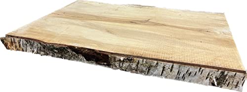 Hilwood - Birken Brett, rustikal, sägerau, Basteln, Dekoration, Holz Brett Rinde, 3.5 cm stark, 50 cm lang, 30 bis 35 cm breit von Hilcar