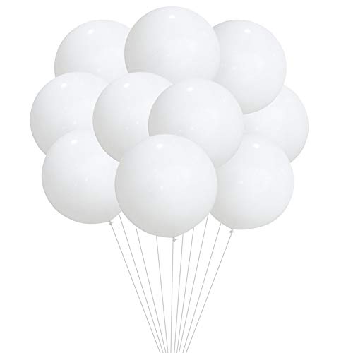 10 Stück Luftballons Weiß Ballons Hochzeit 24 Zoll Latex Luftballons Party Ballons Helium Riesen Ballons Rund Große Dicke Ballons Biologisch Abbaubar für Geburtstags Graduierung Vorschlag Dekoration 10 Stück Luftballons Weiß Ballons Hochzeit 24 Zoll Latex Luftballons Party Ballons Helium Riesen Ballons Rund Große Dicke Ballons Biologisch Abbaubar für Geburtstags Graduierung Vorschlag Dekoration von Hileyu
