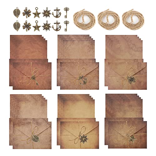 60 Stück Vintage Briefpapier Briefumschlag Set Altes Papier A5 kraft umschläge 24 Stück briefpapier A5 vintage 12 Stück Retro-Design Umschläge 12 Stück Metallbeschläge 12 Juteseil Antik-Kraftpapier 60 Stück Vintage Briefpapier Briefumschlag Set Altes Papier A5 kraft umschläge 24 Stück briefpapier A5 vintage 12 Stück Retro-Design Umschläge 12 Stück Metallbeschläge 12 Juteseil Antik-Kraftpapier von Hileyu