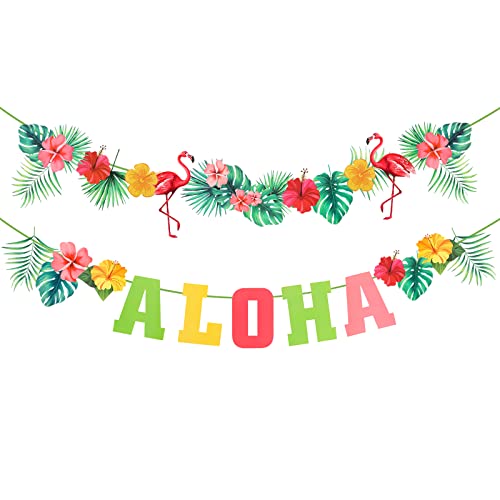 Aloha Banner Flamingo Tropische Partei Liefert Garland Hanging Banner Hawaii Künstliche Palmenblätter Tropical Party Dekoration Kit Sommer Beach Party Dekoration für Luau Garten Dschungel Karneval Aloha Banner Flamingo Tropische Partei Liefert Garland Hanging Banner Hawaii Künstliche Palmenblätter Tropical Party Dekoration Kit Sommer Beach Party Dekoration für Luau Garten Dschungel Karneval von Hileyu