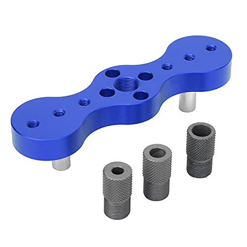 Selbstzentrierendes Dübel-Kit, Aluminiumlegierung 6/8/10mm Stanzer Positionierer Präzises Holzbearbeitungs-Bohrführungswerkzeug(Blau),Lochsäge von Hililand