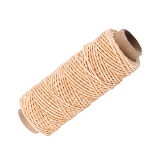 1 Rolle 50 Meter 150D Wachsfaden Lederwachsfaden Cord Leder Nähschnur für Leder Hand Nähen Nähen Handwerk 1 mm im Durchmesser(Beige) von Hilitand