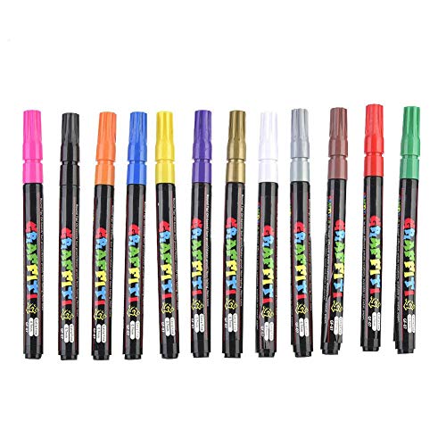 12 Farbe Acryl Marker DIY Album Graffiti Black Card Marker auf Wasserbasis Paint Pen für Holz, Keramik, Metall, Stoff, Leinwand, Papier, Glas, DIY Mug 12 Farbe Acryl Marker DIY Album Graffiti Black Card Marker auf Wasserbasis Paint Pen für Holz, Keramik, Metall, Stoff, Leinwand, Papier, Glas, DIY Mug von Hilitand
