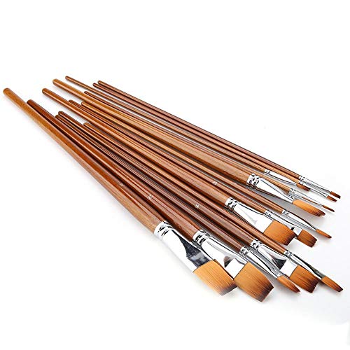13 Stücke Nylon Haarbürste Zweifarbige Lange Pol Aquarell Ölgemälde Flache Pinsel Set Holzgriff Professionelle Kunst Liefert 13 Stücke Nylon Haarbürste Zweifarbige Lange Pol Aquarell Ölgemälde Flache Pinsel Set Holzgriff Professionelle Kunst Liefert von Hilitand