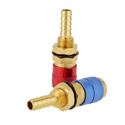 Wassergekühlter Gasadapter Schnelladapteranschluss und 2 Stück für 8 mm WIG-Brenner (zwei Farben) von Hilitand