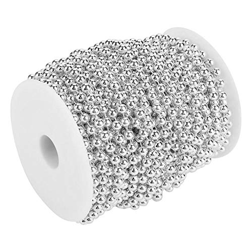 25 mt Perlenrolle Galvanik Faux Perle Draht Perlen Garland String DIY Hochzeit Dekoration 6mm(sliver) von Hilitand