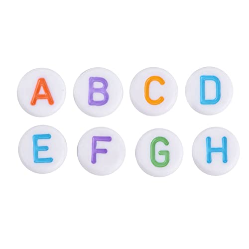 500 stücke Alphabet Perlen, Bastelmaterial 7 Farben Acryl Brief Perlen A-Z Runde Perlenweben Schmuckherstellung für DIY Armband Halskette für kinder Handgemachtes Spielzeug von Hilitand