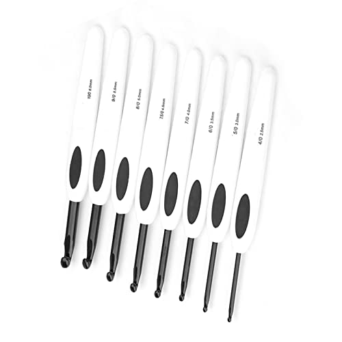 Häkelnadeln, 8 Stück, Häkelnadeln aus Aluminium mit weißem Griff aus weichem Kunststoff, Häkelset Häkelnadeln, 8 Stück, Häkelnadeln aus Aluminium mit weißem Griff aus weichem Kunststoff, Häkelset von Hilitand