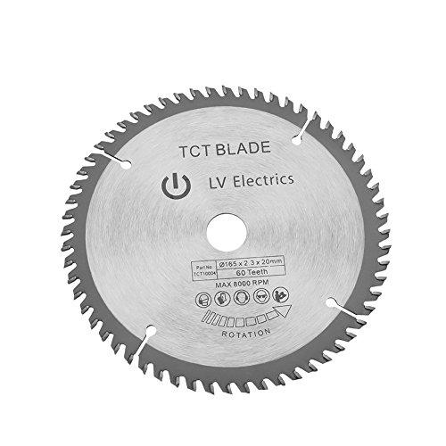 Kreissägeblatt Sägeblatt 165mm TCT Silber Rotary Cut Disc für Holz Schneiden 60 Zähne + 1 Stück Reduktion Ringe von Hilitand