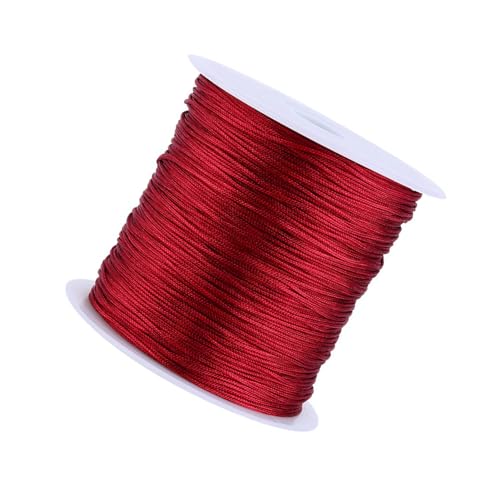 Rote Nylonschnur, 0,8 Mm Nylonschnur mit Chinesischem Knoten, Rattail, Makramee-Faden, Burgund, für Armbänder, Halsketten, Schmuckherstellung von Hilitand