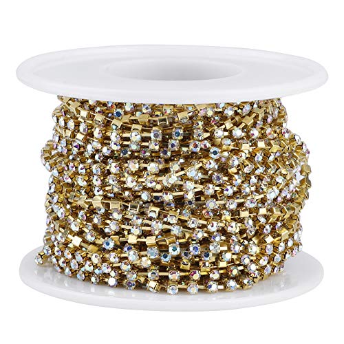 Strassband Kristall Schließen Kette Trimmen Klaue Kette Schmuck Handwerk für DIY Dekoration(ss16 Gold),Kleidung von Hilitand