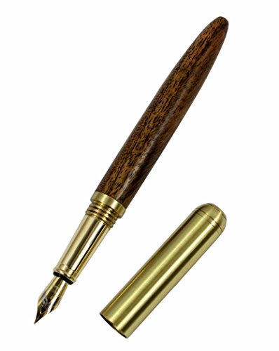 Hillento hochwertiger Holz Füllfederhalter 0.7mm, braunes Holz - Schraubkappe, Luxus-Design, für Kalligraphie, 1 Stück Hillento hochwertiger Holz Füllfederhalter 0.7mm, braunes Holz - Schraubkappe, Luxus-Design, für Kalligraphie, 1 Stück von Hillento