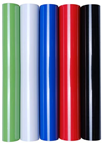 5 x A4 Transferfolie/Textilfolie zum Aufbügeln auf Textilien - perfekt zum Plottern, P.S. Film:5er Set Standard Colours von Hilltop