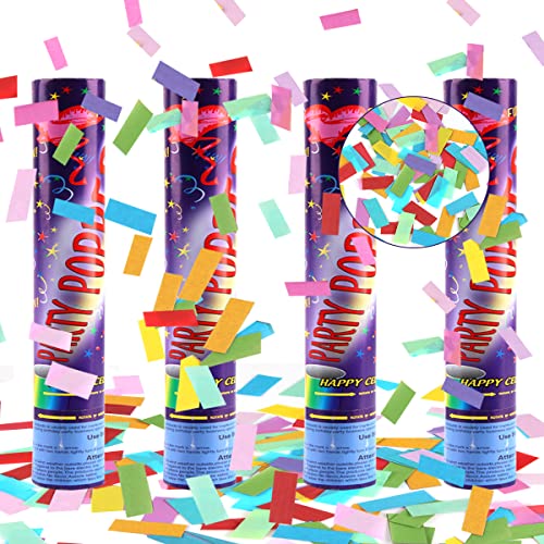 Konfetti Popper Papier, Hillylolly 4 x Konfettikanone Bunt Papier, Konfettibomben 28 CM, Party Popper Bunt, Konfetti Shooter, Confetti Cannon, Konfetti Rechteckig, für Hochzeit, Geburtstag, Party Konfetti Popper Papier, Hillylolly 4 x Konfettikanone Bunt Papier, Konfettibomben 28 CM, Party Popper Bunt, Konfetti Shooter, Confetti Cannon, Konfetti Rechteckig, für Hochzeit, Geburtstag, Party von Hillylolly