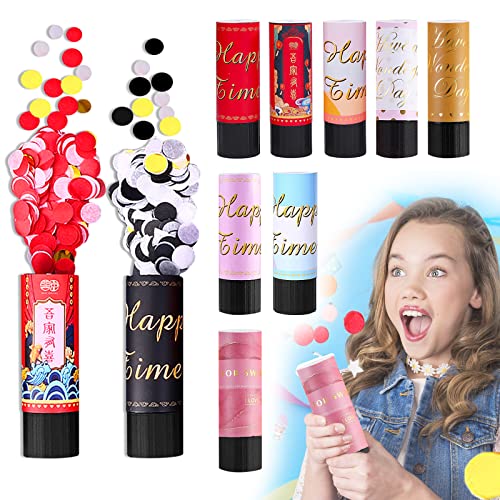 Papier Konfettikanone Hochzeit, Hillylolly 12cm Handheld Konfettikanone Geburtstag, 10 Buntes Party Popper Klein, Party Kanone Flitter, Babyparty Konfettikanone, für Kleine Geburtstagsfeiern Papier Konfettikanone Hochzeit, Hillylolly 12cm Handheld Konfettikanone Geburtstag, 10 Buntes Party Popper Klein, Party Kanone Flitter, Babyparty Konfettikanone, für Kleine Geburtstagsfeiern von Hillylolly