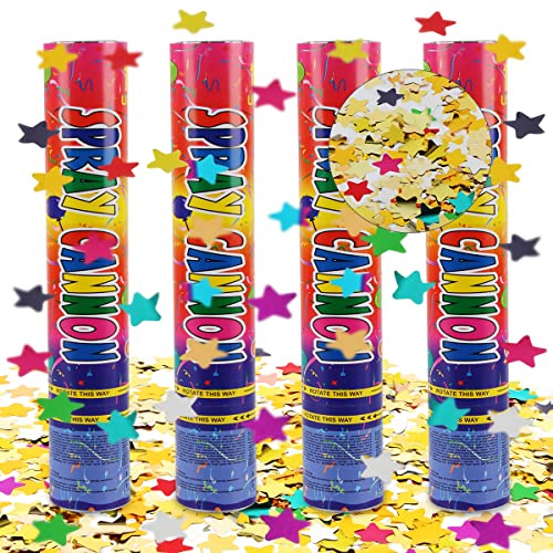 Konfettikanone, Hillylolly 4 X Party Popper Konfetti, Konfettikanone Sterne 28 CM, Party Popper Bunt, Konfetti Kanone Glitzer, Konfettibombe für Hochzeit, Geburtstag, Party, Silvester Konfettikanone, Hillylolly 4 X Party Popper Konfetti, Konfettikanone Sterne 28 CM, Party Popper Bunt, Konfetti Kanone Glitzer, Konfettibombe für Hochzeit, Geburtstag, Party, Silvester von Hillylolly
