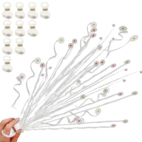 Luftschlangen Werfen, Hillylolly 10 Stück Wurf Luftschlangen Hochzeit, Luftschlangen Bombe, Party-Popper Konfetti Luftschlangen, für Geburtstag, Hochzeit, Party, Neujahrsparty (Weiß) von Hillylolly