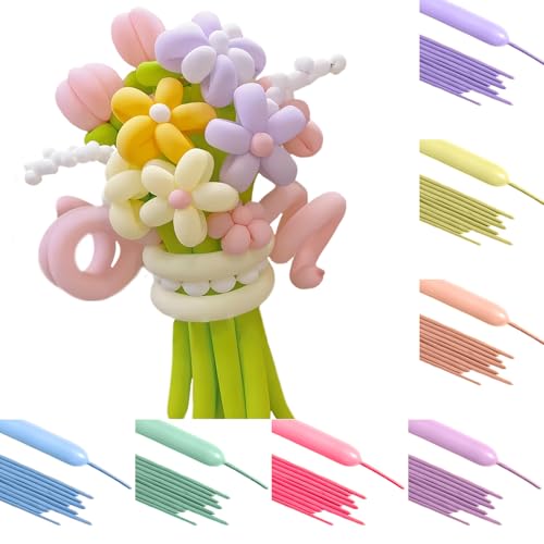 Modellier Luftballons Lang, Hillylolly Lange Luftballons 100 Pcs, Modelling Balloons, Magische, Luftballons Formen Set, Lange Bunte Ballons, für Hochzeit Geburtstage Partys Dekoration (Macaron) von Hillylolly