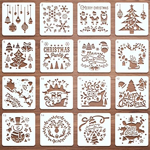 Weihnachten Schablonen Hillylolly 16 Stk. Malschablonen aus Kunststoff, Zeichenschablonen Weihnachten, Schablonen Weihnachten, Malschablonen Weihnachten Graffiti für Weihnachtskarte, Sammelalbum Weihnachten Schablonen Hillylolly 16 Stk. Malschablonen aus Kunststoff, Zeichenschablonen Weihnachten, Schablonen Weihnachten, Malschablonen Weihnachten Graffiti für Weihnachtskarte, Sammelalbum von Hillylolly
