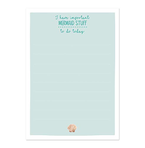 Him & I® - Notizblock Mermaid Stuff - DIN A6 | 50 Blatt - Merkliste - To Do Liste - Merkzettel Block - Einkaufsliste - Tagesplaner - Wochenplaner - Rückruf Notiz - liebevoll gestalteter Notizblock von Him & I