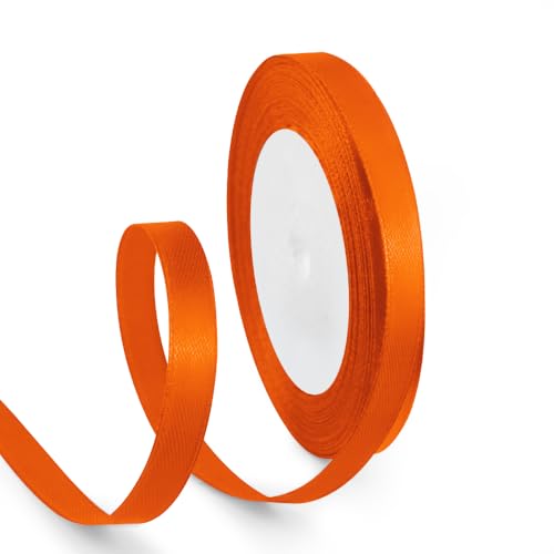 1,9 cm orangefarbenes Band, 22,7 m, orangefarbenes Band für Geschenkverpackungen, Halloween, Weihnachten und Geburtstagsparty, Dekoration, Handwerk, Blumenstrauß, Nähen von HimBen