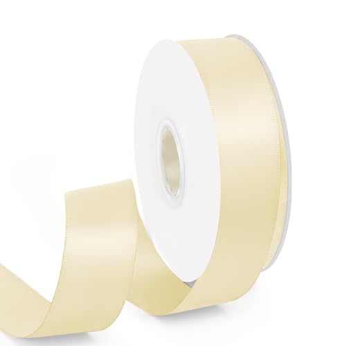 HimBen Doppelseitiges elfenbeinfarbenes Band, 22,5 cm, Polyester, elfenbeinfarben, für Geschenkverpackungen, Blumensträuße, Hochzeiten, Partys, Einladungen, Dekorationen, Bastelarbeiten und mehr von HimBen
