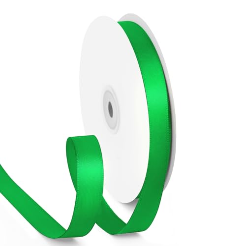 HimBen Doppelseitiges grünes Band, 45,7 m, 1,6 cm, grünes Fleckenband für Geschenkverpackungen, Blumensträuße, Hochzeiten, Partys, Einladungen, Dekorationen, Bastelarbeiten und mehr von HimBen