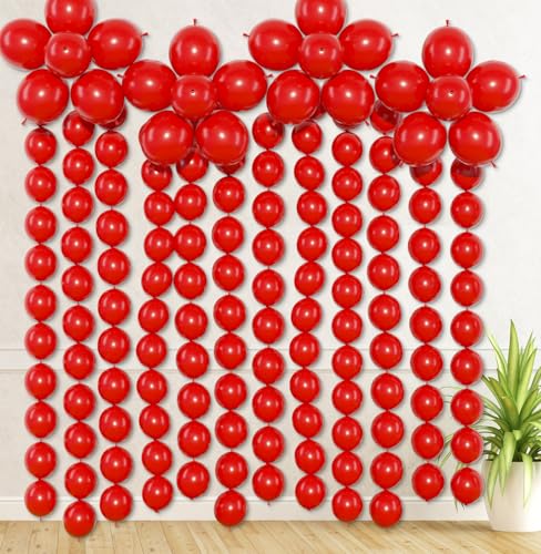 Himache 100 Stück Schnellverbindungs-Luftballons, 15,2 cm, Dekoration für Geburtstagsparty, Babyparty, Hochzeitstag, Rot Himache 100 Stück Schnellverbindungs-Luftballons, 15,2 cm, Dekoration für Geburtstagsparty, Babyparty, Hochzeitstag, Rot von Himache
