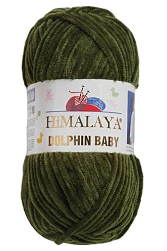 1 Knäuel / Packung Himalaya Dolphin Baby – (100 g/3,5 oz), 120 m – super sperriges Chenille-Garn zum Häkeln, Stricken, Amigurumi, babyfreundlich, flauschig, gemütlich und starke Fasern für Decken und von Himalaya Dolphin Baby
