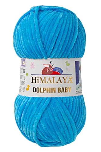 1 Knäuel / Packung Himalaya Dolphin Baby – (100 g/3,5 oz), 120 m – super sperriges Chenille-Garn zum Häkeln, Stricken, Amigurumi, babyfreundlich, flauschig, gemütlich und starke Fasern für Decken und von Himalaya Dolphin Baby