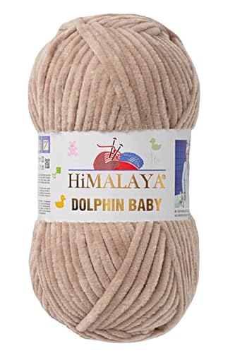 1 Knäuel / Packung Himalaya Dolphin Baby – (100 g/3,5 oz), 120 m – super sperriges Chenille-Garn zum Häkeln, Stricken, Amigurumi, babyfreundlich, flauschig, gemütlich und starke Fasern für Decken und von Himalaya Dolphin Baby