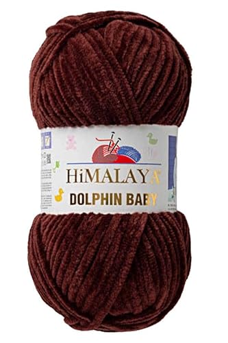 1 Knäuel / Packung Himalaya Dolphin Baby – (100 g/3,5 oz), 120 m – super sperriges Chenille-Garn zum Häkeln, Stricken, Amigurumi, babyfreundlich, flauschig, gemütlich und starke Fasern für Decken und von Himalaya Dolphin Baby
