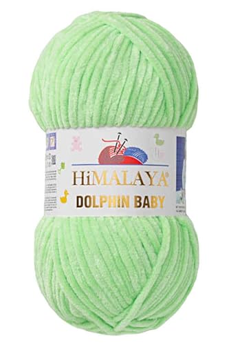 1 Knäuel / Packung Himalaya Dolphin Baby – (100 g/3,5 oz), 120 m – super sperriges Chenille-Garn zum Häkeln, Stricken, Amigurumi, babyfreundlich, flauschig, gemütlich und starke Fasern für Decken und von Himalaya Dolphin Baby