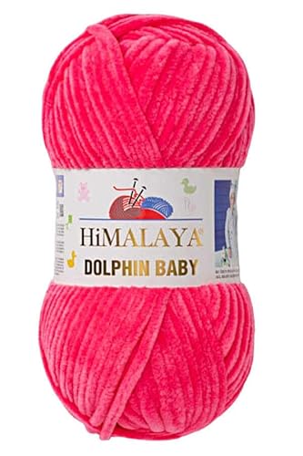 Himalaya Dolphin Baby 1 Knäuel (100 g/3,5 oz), 120 m, super sperriges Chenille-Garn zum Häkeln, Stricken, Amigurumi, weich, babyfreundlich, flauschig, gemütlich und starke Fasern für Decken und von Himalaya Dolphin Baby