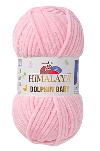 Himalaya Dolphin Baby 1 Knäuel (100 g/3,5 oz), 120 m, super sperriges Chenille-Garn zum Häkeln, Stricken, Amigurumi, weich, babyfreundlich, flauschig, gemütlich und starke Fasern für Decken und von Himalaya Dolphin Baby