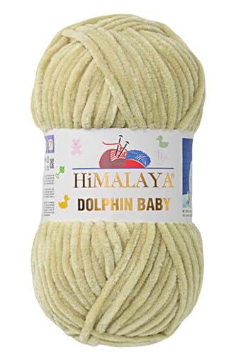 Himalaya Dolphin Baby 1 Knäuel (100 g/3,5 oz), 120 m, super sperriges Chenille-Garn zum Häkeln, Stricken, Amigurumi, weich, babyfreundlich, flauschig, gemütlich und starke Fasern für Decken und von Himalaya Dolphin Baby