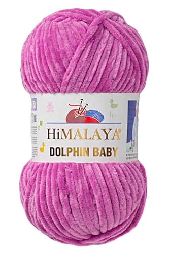 Himalaya Dolphin Baby 1 Knäuel (100 g/3,5 oz), 120 m, super sperriges Chenille-Garn zum Häkeln, Stricken, Amigurumi, weich, babyfreundlich, flauschig, gemütlich und starke Fasern für Decken und von Himalaya Dolphin Baby