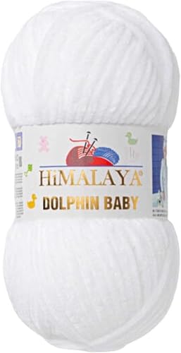 Himalaya Dolphin Baby 1 Knäuel (100 g/3,5 oz), 120 m, super sperriges Chenille-Garn zum Häkeln, Stricken, Amigurumi, weich, babyfreundlich, flauschig, gemütlich und starke Fasern für Decken und von Himalaya Dolphin Baby