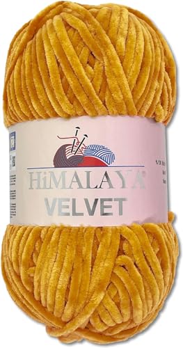 Himalaya Velvet Dolphin Wolle 100 g 40 Farben zur Auswahl Chenille Strickgarn Flauschgarn Glanz Accessoire Kleidung Decken von Himalaya Velvet