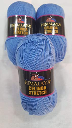 Himalaya Celinda Stretch Garn, 5 Knäuel 500 Gramm, 2150 Meter, BìKìNì Garn, elastisches Garn, Strumpfgarn, Badegarn, Strandgarn (212-16) von Himalaya Yarn
