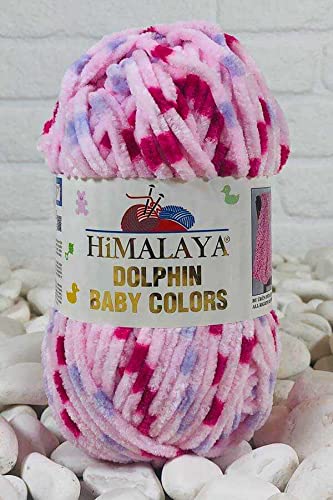 Himalaya Delphin Baby Colors (5er-Pack), 5 x 100 g, super sperriges Himalaya-Garn, Deckengarn, Samtgarn, Strickgarn, Amigurumi-Garn (80402) von Dolphin Baby